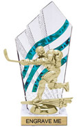 8 inch Clear with Green Stripes Diamond Backdrop Trophy