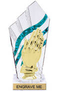 8 inch Clear with Green Stripes Diamond Backdrop Trophy