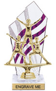 8 inch Clear with Purple Stripes Diamond Backdrop Trophy