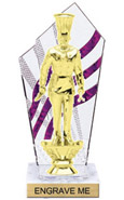 8 inch Clear with Purple Stripes Diamond Backdrop Trophy