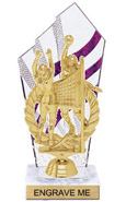 8 inch Clear with Purple Stripes Diamond Backdrop Trophy
