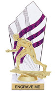 8 inch Clear with Purple Stripes Diamond Backdrop Trophy