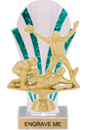 Clear with Green Stripes Rounded Backdrop Trophy [8 inch]