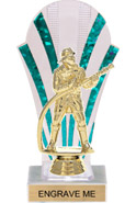 Clear with Green Stripes Rounded Backdrop Trophy [8 inch]