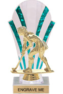 Clear with Green Stripes Rounded Backdrop Trophy [8 inch]
