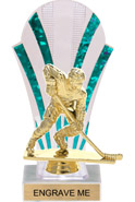 Clear with Green Stripes Rounded Backdrop Trophy [8 inch]