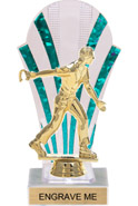 Clear with Green Stripes Rounded Backdrop Trophy [8 inch]