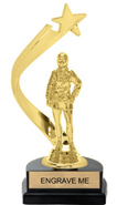 Gold Shooting Star Backdrop Trophy [8 inch]