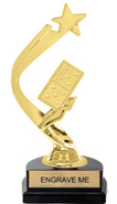Gold Shooting Star Backdrop Trophy [8 inch]