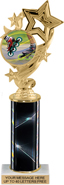 Four-Star Color Insert Trophy w/ Column [12.5 inch]