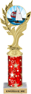 Golden Leaf Color Insert Trophy w/ Column [10.5 inch] 