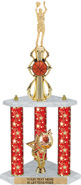 Basketball Sport Color Riser Three-Post Trophy [22 inch]