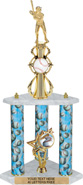 Baseball Sport Color Riser Three-Post Trophy [22 inch]