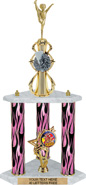 Cheer Sport Color Riser Three-Post Trophy [24 inch]