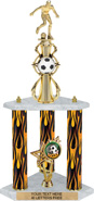 Soccer Sport Color Riser Three-Post Trophy [22 inch]