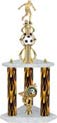 Soccer Sport Color Riser Three-Post Trophy [24 inch]