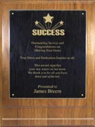 American Walnut Plaque with Black Brass Plate