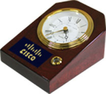 Mahogany Desk Clock with Pen Holder