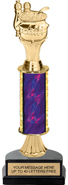 11 inch Gold Stem Riser Trophy on Horseshoe Synthetic Base