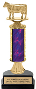 11 inch Gold Stem Riser Trophy on Horseshoe Synthetic Base