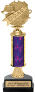 11 inch Gold Stem Riser Trophy on Horseshoe Synthetic Base