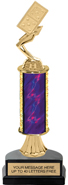 11 inch Gold Stem Riser Trophy on Horseshoe Synthetic Base