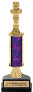 11 inch Gold Stem Riser Trophy on Horseshoe Synthetic Base