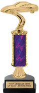 11 inch Gold Stem Riser Trophy on Horseshoe Synthetic Base