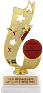 Basketball Ribbon & Stars Trophy [7.5 inch]