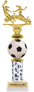 12 inch Spinning Squeezable Soccer Riser Trophy