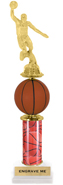 14 inch Spinning Squeezable Basketball Riser Trophy
