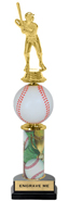 14 inch Spinning Squeezable Baseball Riser Trophy