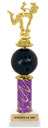 14 inch Spinning Squeezable Bowling Ball Riser Trophy