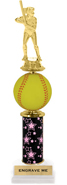 Spinning Squeezable Softball Riser Trophy [14 inch]