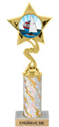 Star Color Insert Trophy w/ Column [10.5 inch]