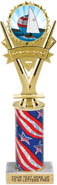 Five-Star Victory Color Insert Trophy w/ Column [10.5 inch]