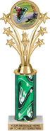 Shooting Stars Color Insert Trophy w/ Column [10.5 inch]