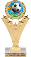 5 Star Wreath Color Insert Trophy [7.25 inch]