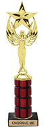 10 inch High Gloss Mahogany Trophy on Black Marble Base