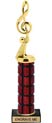 12 inch High Gloss Mahogany Trophy on Black Marble Base
