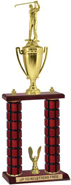 22 inch High Gloss Mahogany 2-Post Trophy