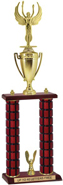 26 inch High Gloss Mahogany 2-Post Trophy