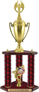 22 inch High Gloss Mahogany 3-Post Trophy