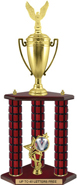 High Gloss Mahogany 3-Post Trophy [24 inch]