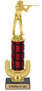 Gold Wreath Riser Mahogany Column Trophy on Marble Base [13 inch]