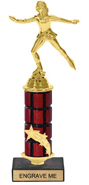 Shooting Star Riser Mahogany Column Trophy [12 inch]