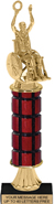 Gold Stem Riser Mahogany Column Trophy on Marble Base [12 inch]