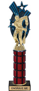 Mahogany Column Triple Start Backdrop Trophy [12 inch]