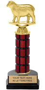 Mahogany Column Trophy on Horseshoe Base [11 inch]