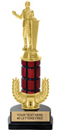 Wreath Riser Mahogany Column Trophy on Horseshoe Base [12 inch]